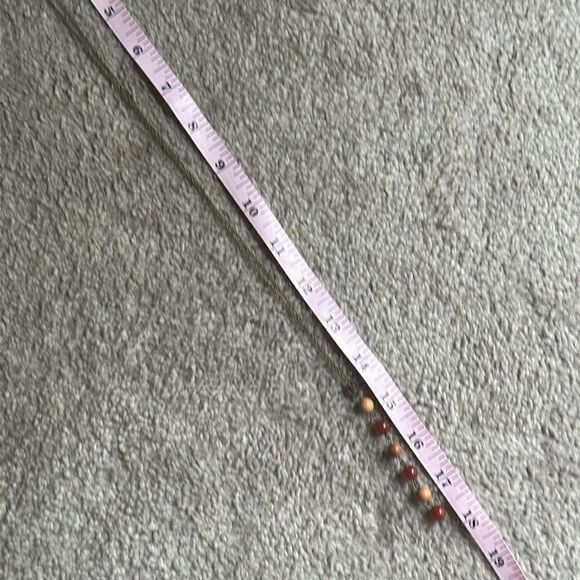 Yew Wood and Fire Agate “Gratitude” Lariat Necklace - Picture 4 of 5